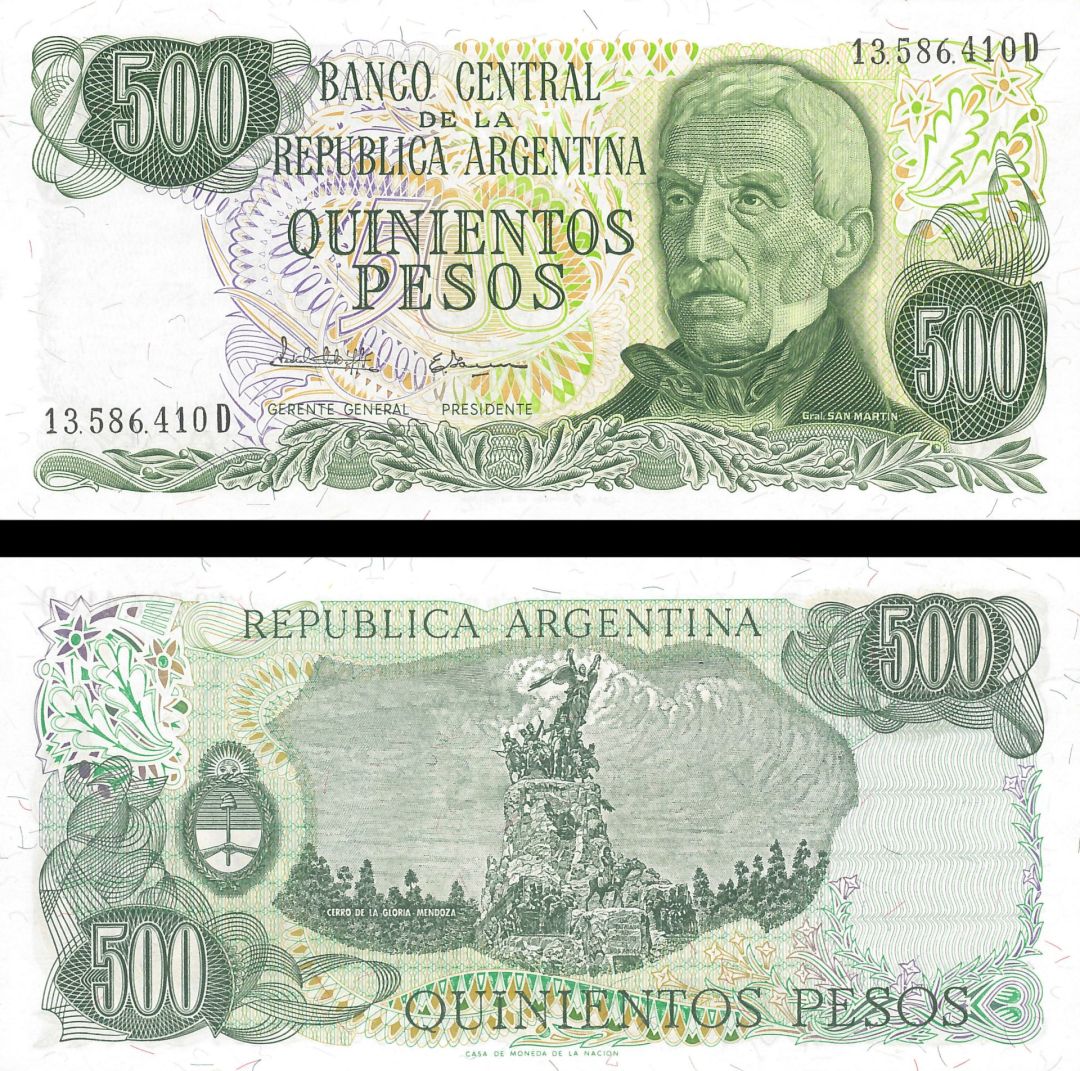 Argentina - 500 Pesos - P-292 - 1972-1973 dated Foreign Paper Money