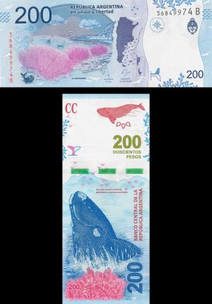 Argentina - 200 Pesos - P-New Series B - 2017 dated Foreign Paper Money