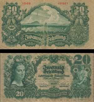 Austria - 20 Schilling - P-95 - Foreign Paper Money