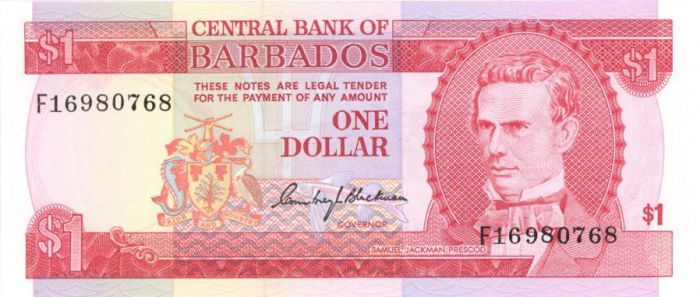 Barbados -1 Dollar - P-29a - 1973 dated Foreign Paper Money