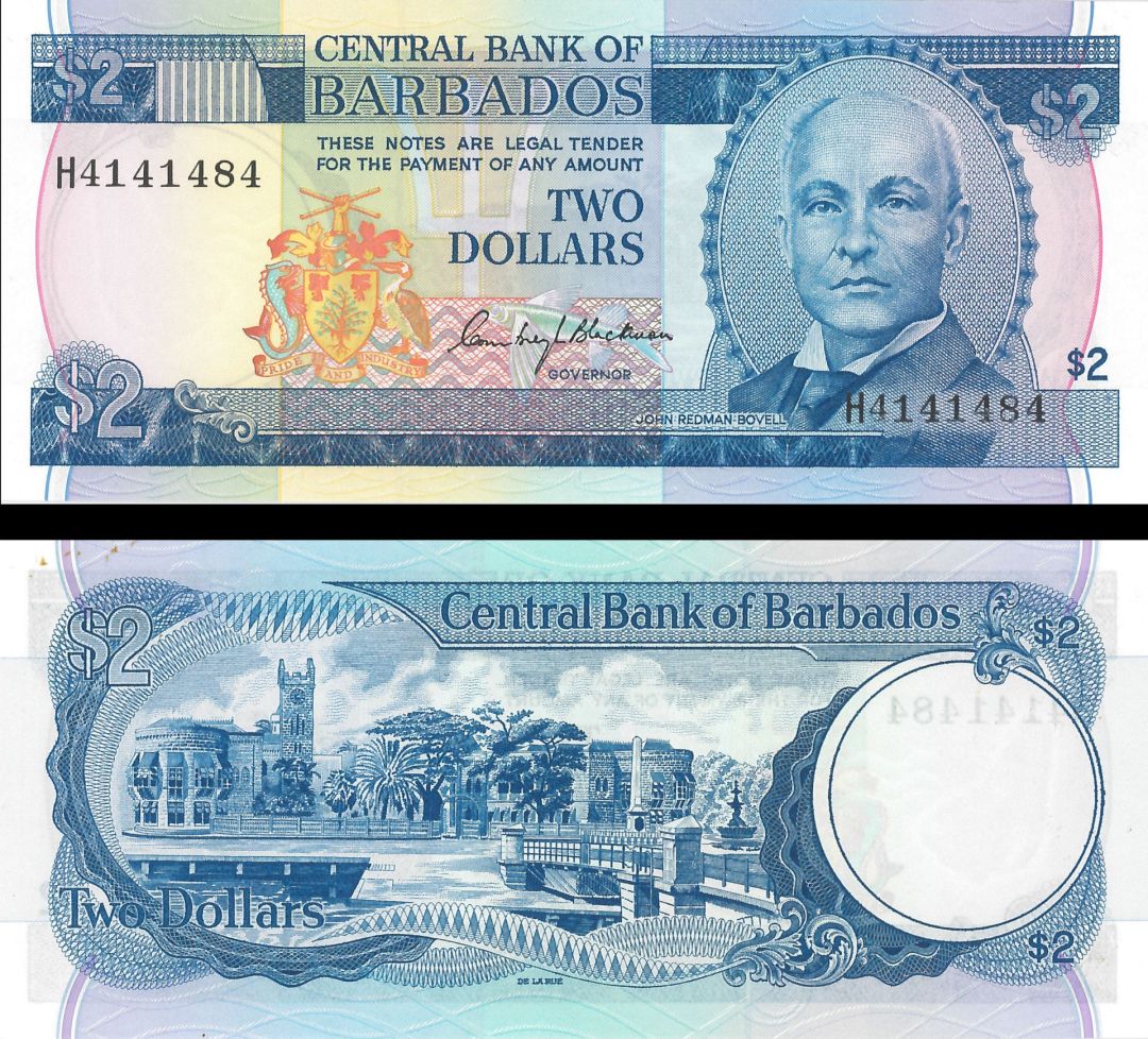 Barbados - 2 Dollars - P-30a - 1980 dated Foreign Paper Money