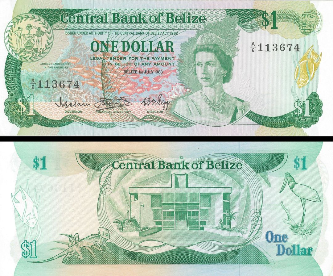 Belize - 1 Dollar - P-43 - 1983 dated Foreign Paper Money