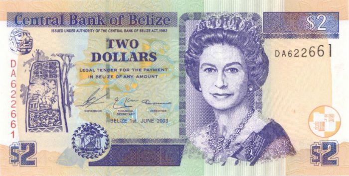 Belize - 2 Dollars - P-66a - 2003 dated Foreign Paper Money