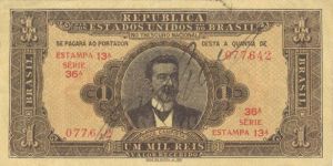 Brazil - 1 Mil Reis - P-9 - 1923 - Foreing papaer Money 