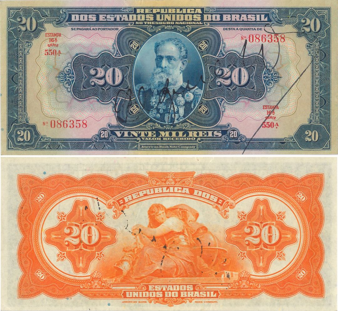 Brazil - 20 Mil Reis- P-48c - 1931 dated Foreign Paper Money