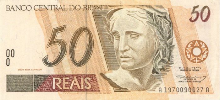 Brazil - 50 Brazilian Reais - P-246f - dated 1994 Foreign Paper Money