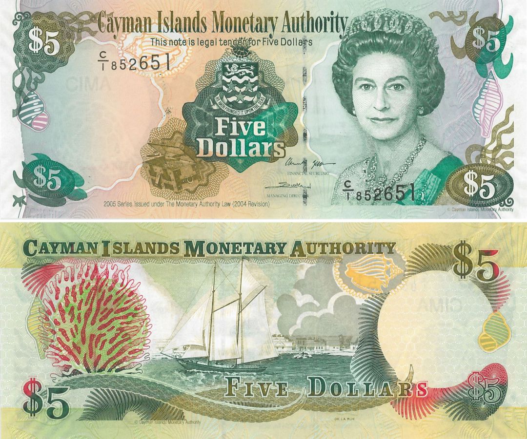 Cayman Islands - 5 Dollars - P-34a - 2005 Dated Foreign Paper Money