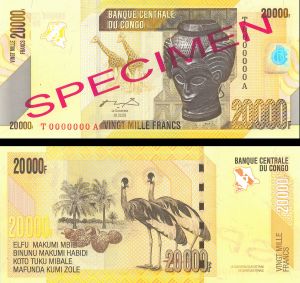 Congo Democratic Republic - 2000 Francs - P-104s - SPECIMEN -2006 dated Foreign Paper Money