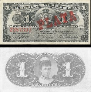 Cuba - 1 Peso - P-47b - 1896 dated Foreign Paper Money