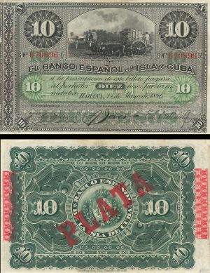 Cuba - 10 Pesos - P-49d - 1896 dated Foreign Paper Money