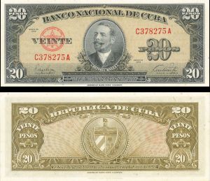 Cuba - 20 Pesos - P-80a - 1949 dated Foreign Paper Money