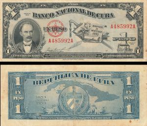 Cuba - 1 Peso - P-8b - 1953 dated Foreign Paper Money