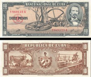 Cuba - 10 Pesos - P-88c - 1960 dated Foreign Paper Money