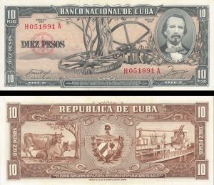 Cuba - 10 Pesos - P-88b - 1958 dated Foreign Paper Money