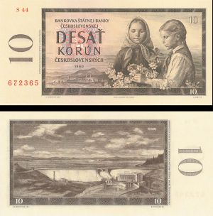 Czechoslovakia - 10 Korun - P-88d - 1960 dated Foreign Paper Money