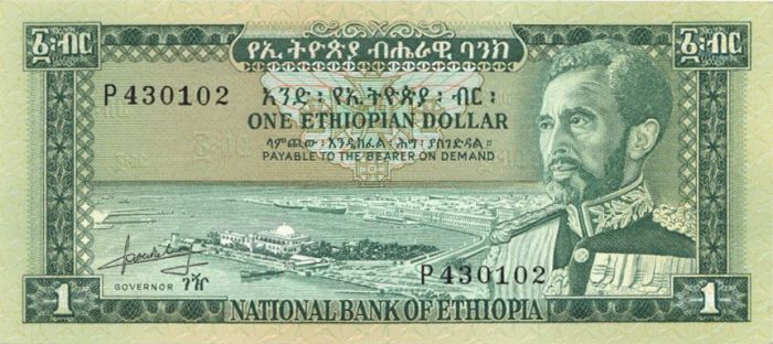 Ethiopia - One Ethiopian dollar - P-25a - dated 1966 Foreign Paper Money