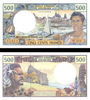 French Pacific - 500 Francs - P-1h - dated 1992 Foreign Paper Money