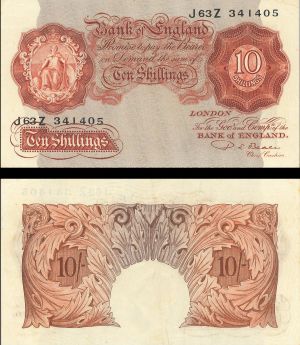 Great Britain - 10 Shillings - P-368b - 1949-55 dated Foreign Paper Money