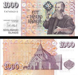 Iceland - 1,000 Kronur - P-59 - L.2001 (2009) dated Foreign Paper Money