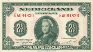 Netherlands - 2.50 Gulden - P-65 - 1943 dated Foreign Paper Money