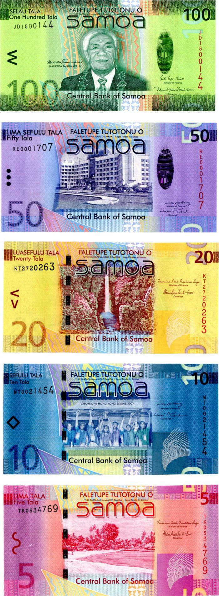 Samoa - P-Set - 5, 10, 20, 50 and 100 Samoa Talas - Foreign Paper