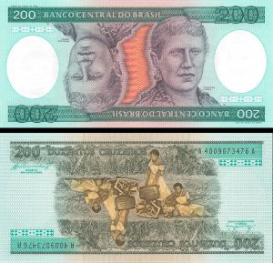 Brazil - 200 Brazilian Cruzeiros - P-199b - 1984 dated Foreign Paper Money