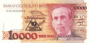 Brazil - 10 Cruzados Novos on 10,000 Cruzados - P-218a - Foreign Paper Money