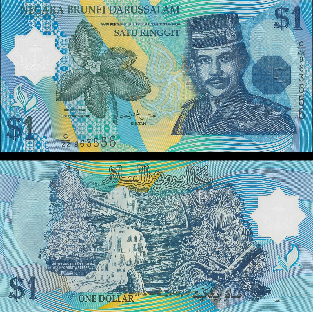 Brunei - 1 Ringgit - P-22a - 1996 dated Foreign Paper Money