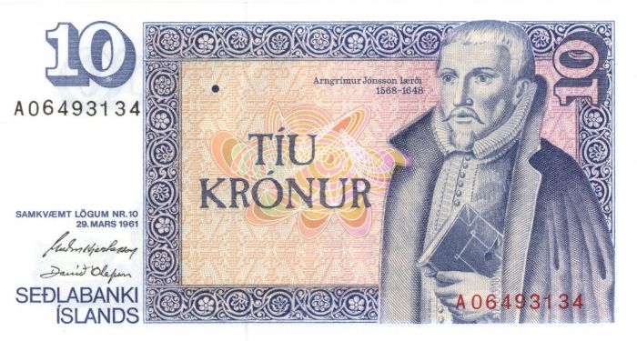 Iceland - 10 Kronur - P-48 - 1981 dated Foreign Paper Money