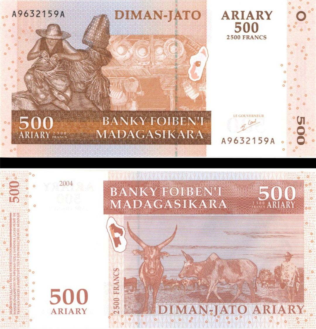 Madagascar - 500 Francs - P-88 - 2004 dated Foreign Paper Money