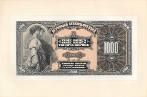 Czechoslovakia 1,000 Korun - P-13s2 -  Foreign Paper Money