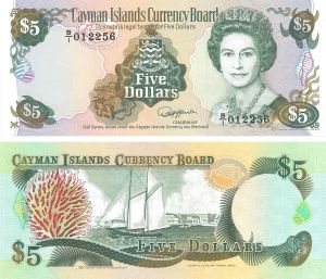 Cayman Islands - 5 Dollars - P-12a -  1991 Dated Foreign Paper Money