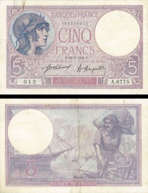 France - 10 Francs - P-72b - dated 24.2.1921 -  Foreign Paper Money