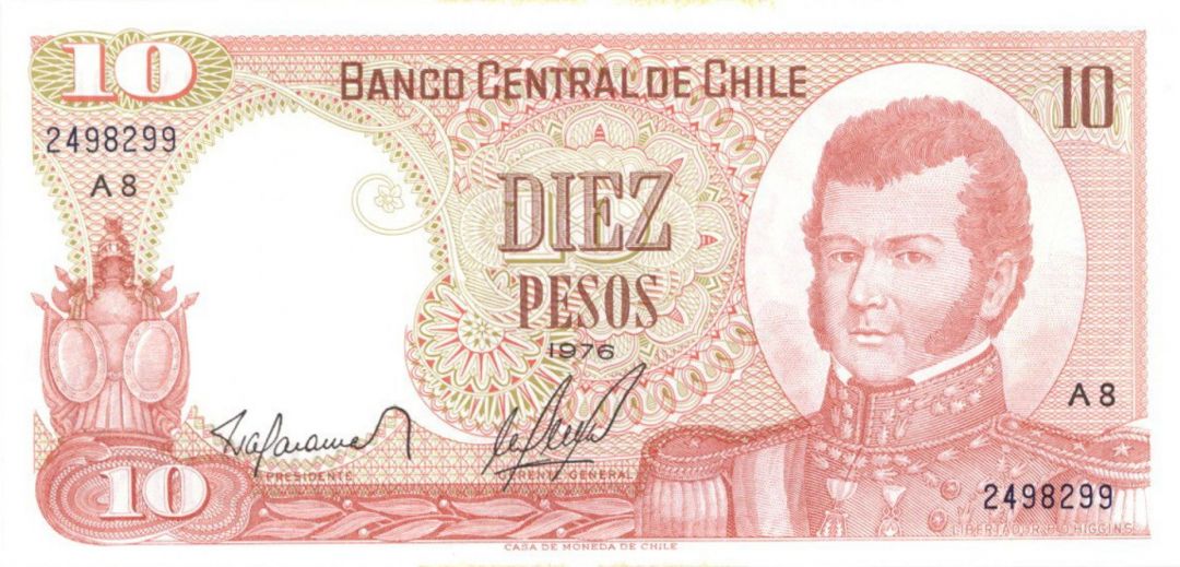 Chile - 10 Pesos - P-150b - 1976 dated Foreign Paper Money