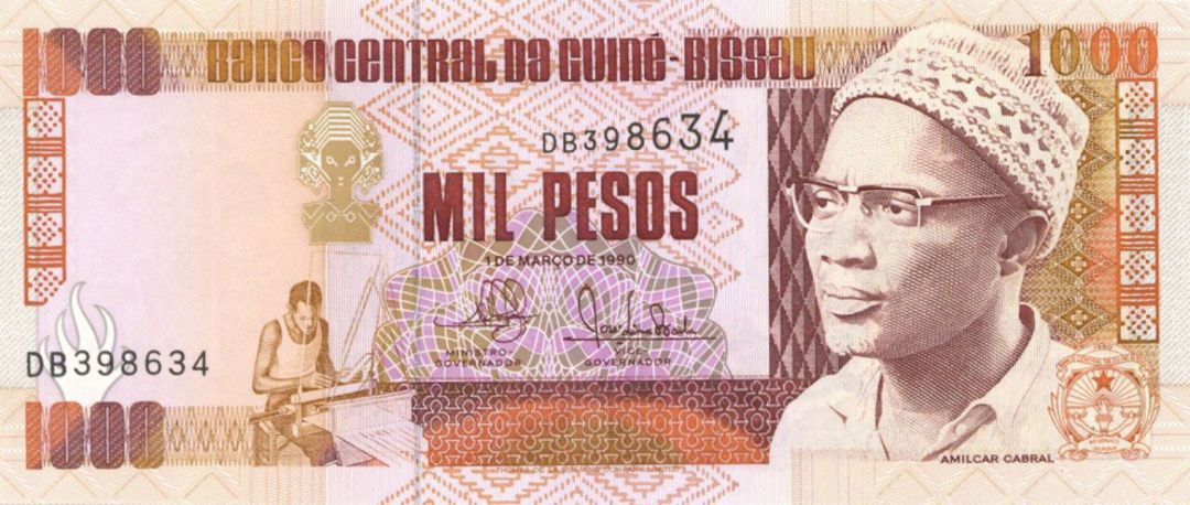 Guinea-Bissau - 1000 Pesos - P-13a - 1990 dated Foreign Paper Money