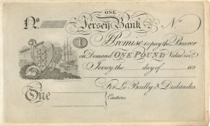 Jersey - 1 Jersey Pound - 1820's dated Foreign Paper Money