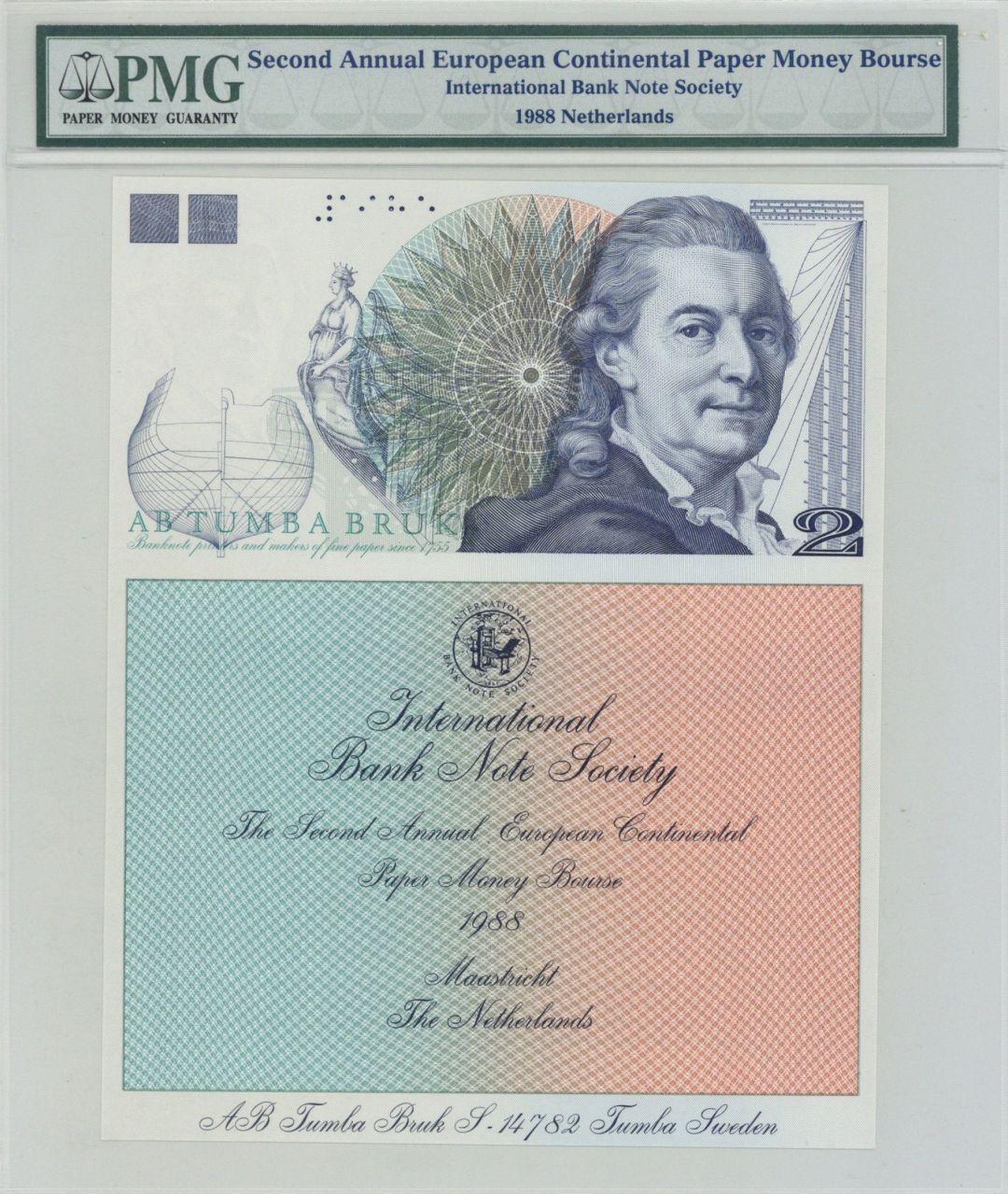 Netherlands - PMG Graded - 1988 dated Foreign Paper Money - AB Tumba Bruk