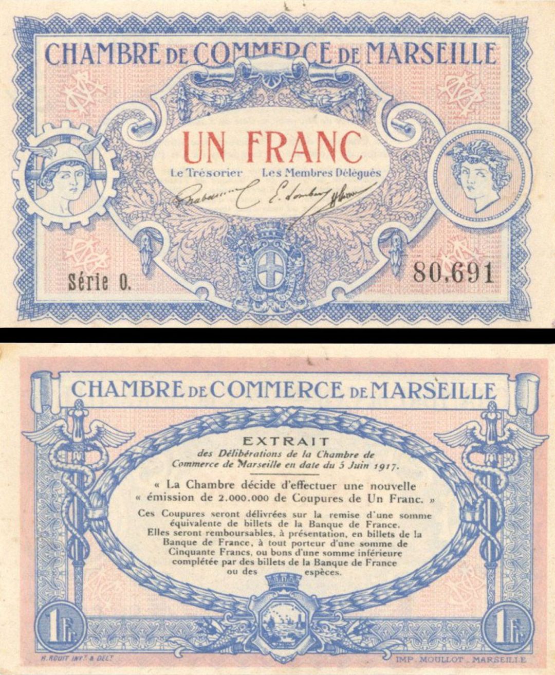 France, Notgeld - 1917, 1 Franc -  Foreign Paper Money