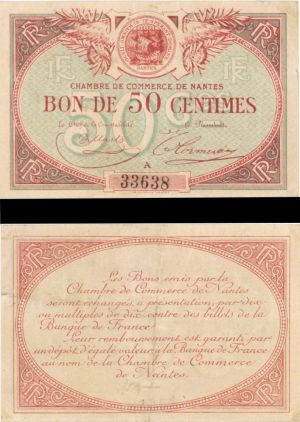 France, Notgeld - 1900's, 50 Centimes -  Foreign Paper Money