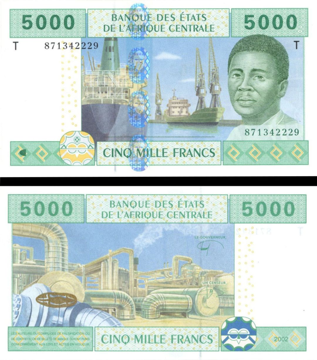 Central African States - Pick# 109Td - 5000 Francs - Foreign Paper Money