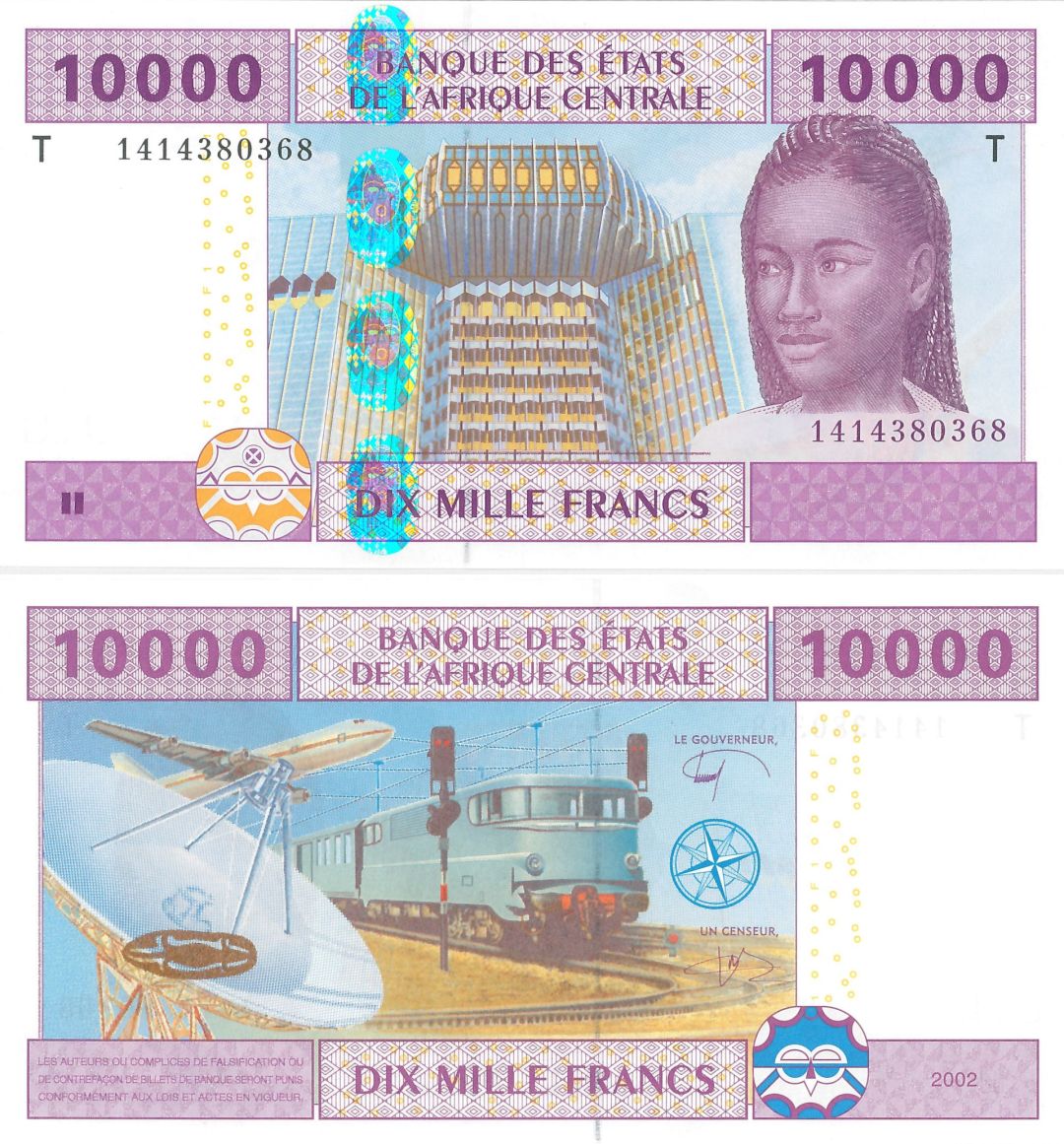 Central African States - P-110Td - 10,000 Francs - Foreign Paper Money