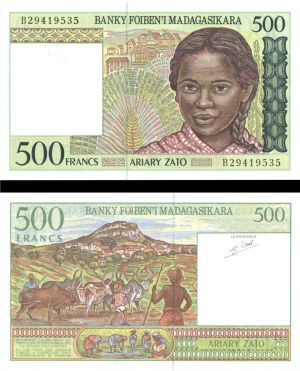 Madagascar - 500 Francs - P-75 - 1994 dated Foreign Paper Money