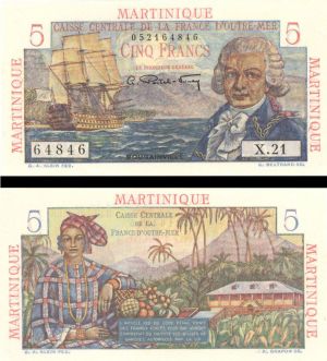 Martinique - Pick #27a - 5 Francs - Foreign Paper Money