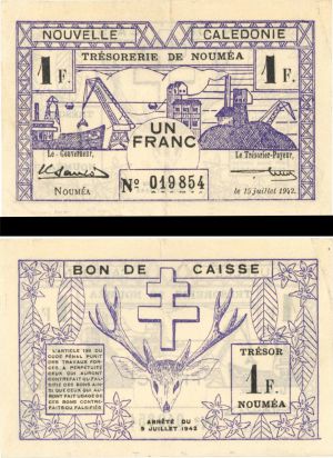 New Caledonia - Pick #52 - 1 Franc - Foreign Paper Money