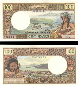 Tahiti - 100 Francs - P-24B - 1972 Foreign Paper Money