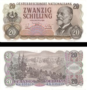 Austria - 20 Shillings - P-136 - 1956 dated Foreign Paper Money - SOLD