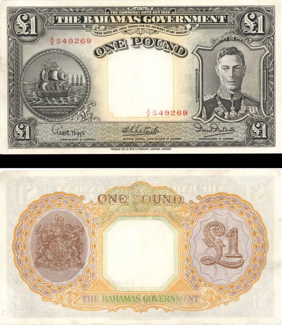 Bahamas - 1 Pound - P-11e - 1936 dated - Foreign Paper Money