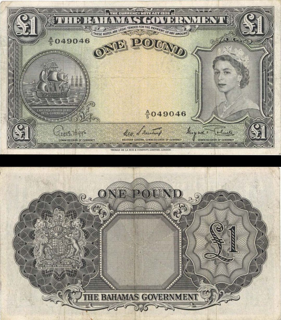 Bahamas - 1 Pound - P-15d - (1953) dated - Foreign Paper Money