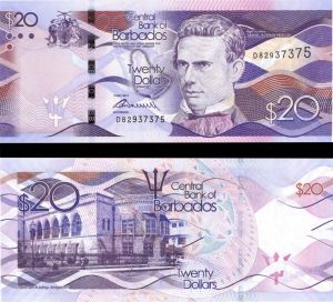 Barbados - 20 Dollars - P-76 - 2013 dated - Foreign Paper Money