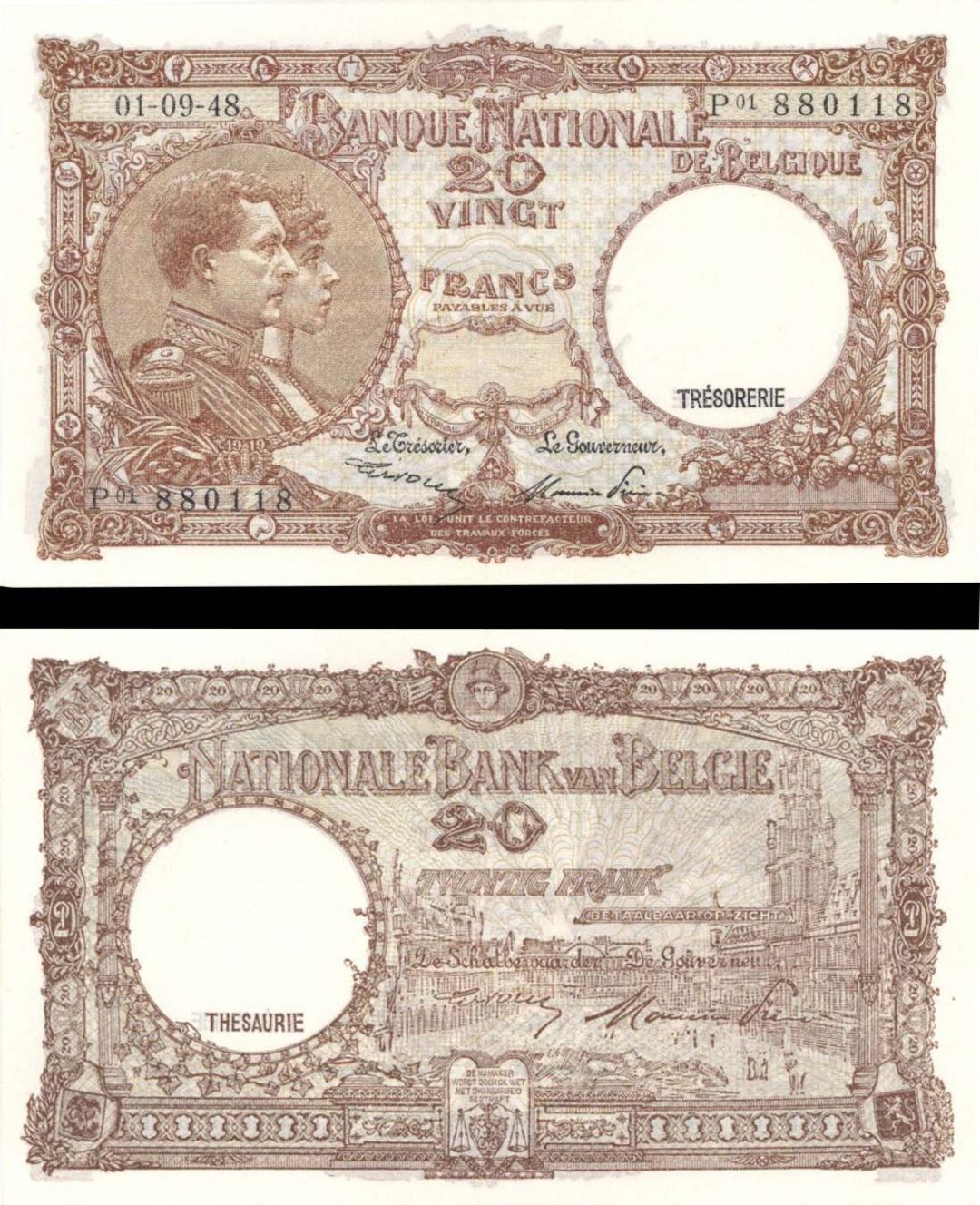 Belgium - 20 Francs - P-116 - 1948 dated - Foreign Paper Money